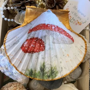 mushroom decoupage shell