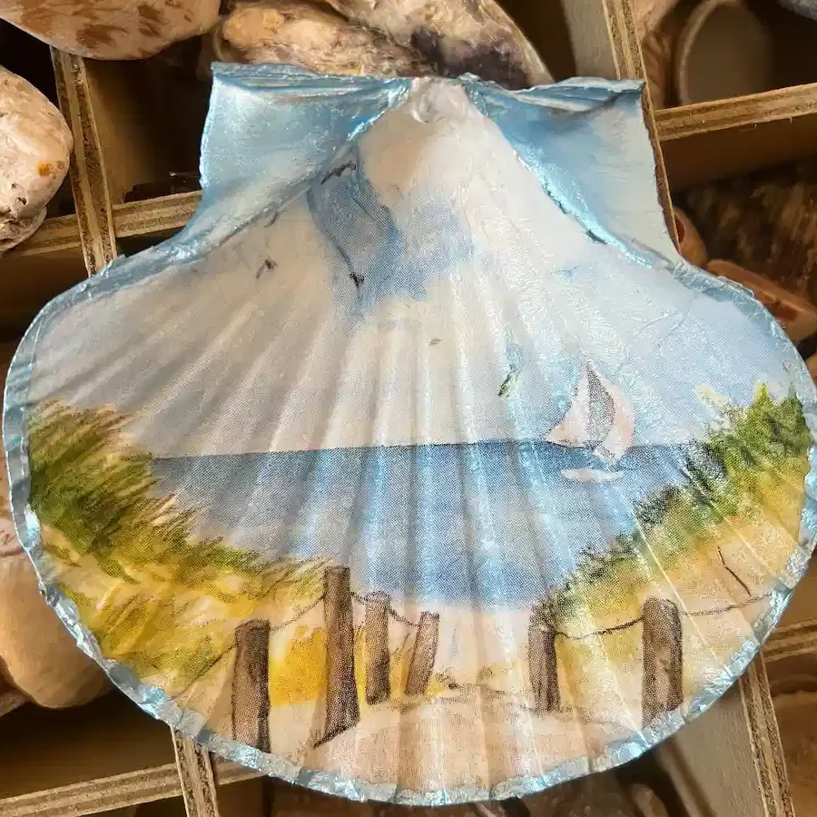 Shell boat art
